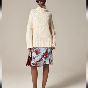 J. CREW Oversized turtleneck sweater in textured yarn Sz S/M Wool Blend
